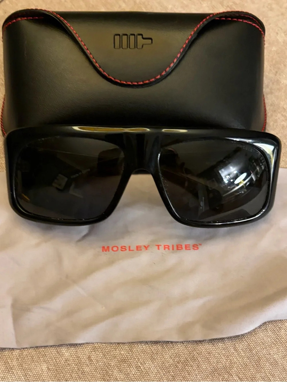 Men's Black Shield Sunglasses